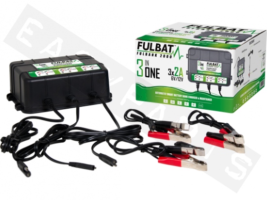 Acculader FULBAT Fullbank 2000 Professioneel voor 3 accu's 6V/12V - 2A